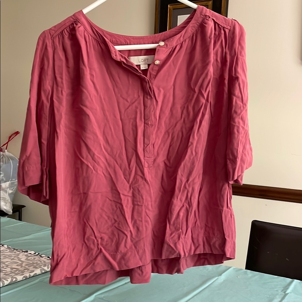 Loft Women's Pink Blouse S